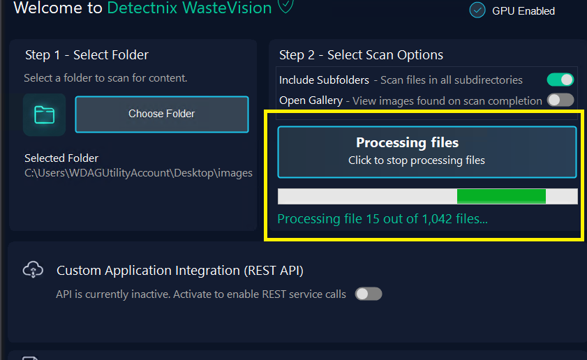 Detectnix WasteVision scans your inspection photos quickly and quietly